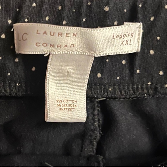 LC Lauren Conrad Polka Dot Leggings Black & White Size XXL - Picture 3 of 4